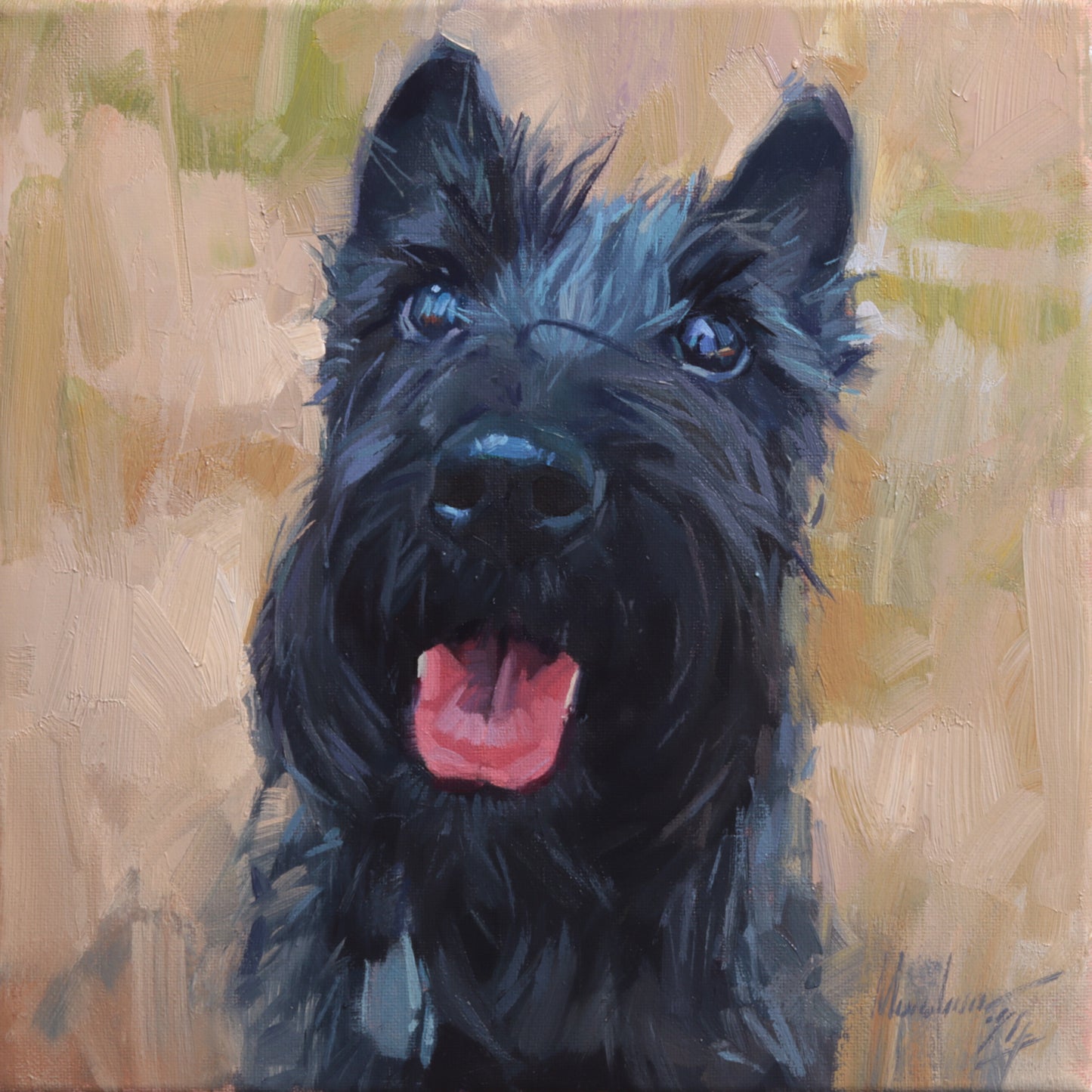 Custom pet portrait in oil on canvas – realistic painting of a dog or cat from photo